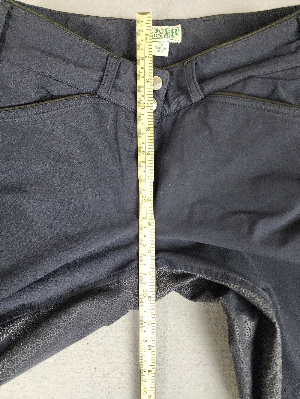 Dover Saddlery Navy Riding Breeches with Knee Patches Equestrian Horse - Picture 10 of 13